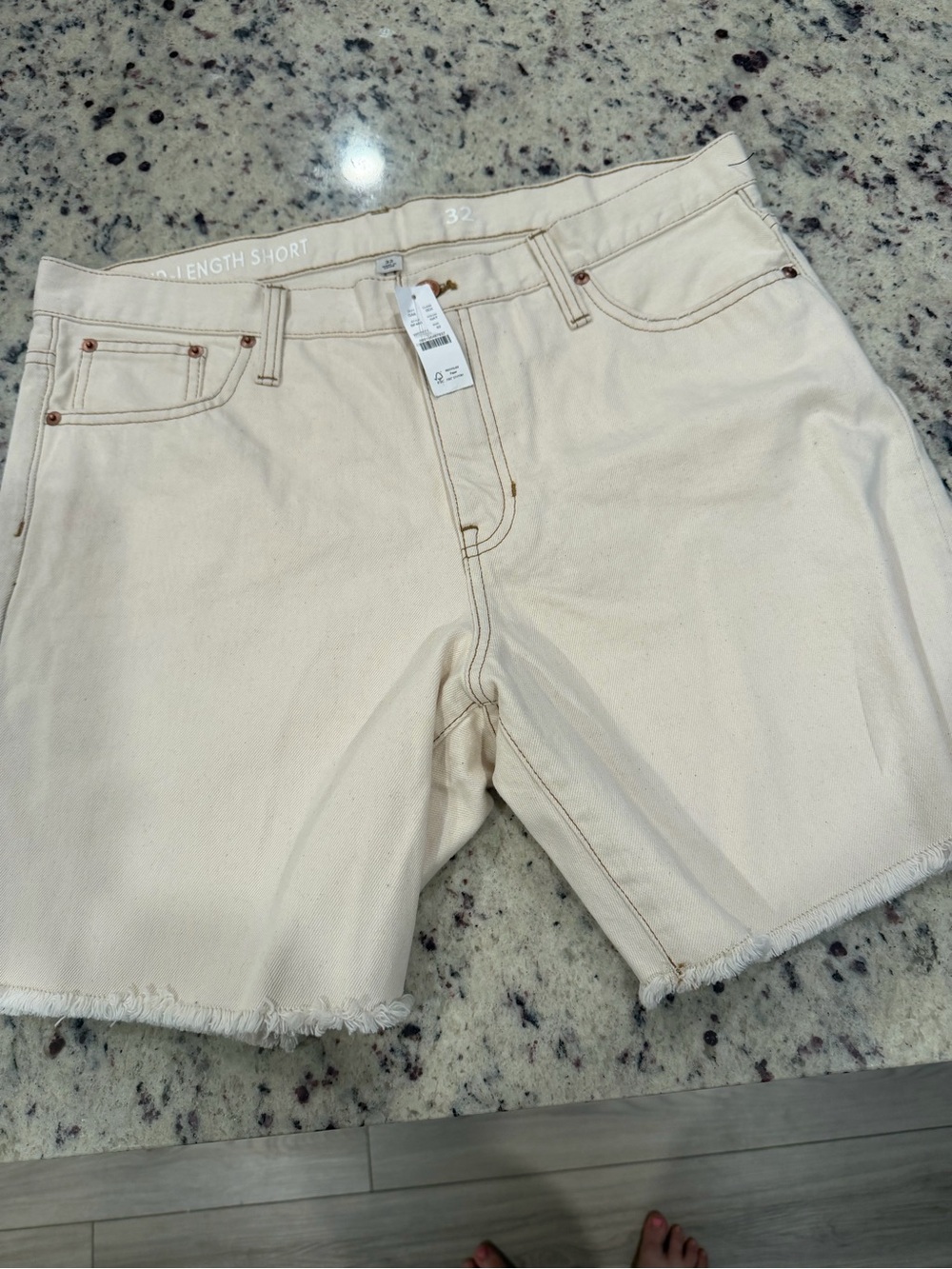J. Crew Cream High-Rise Denim Shorts